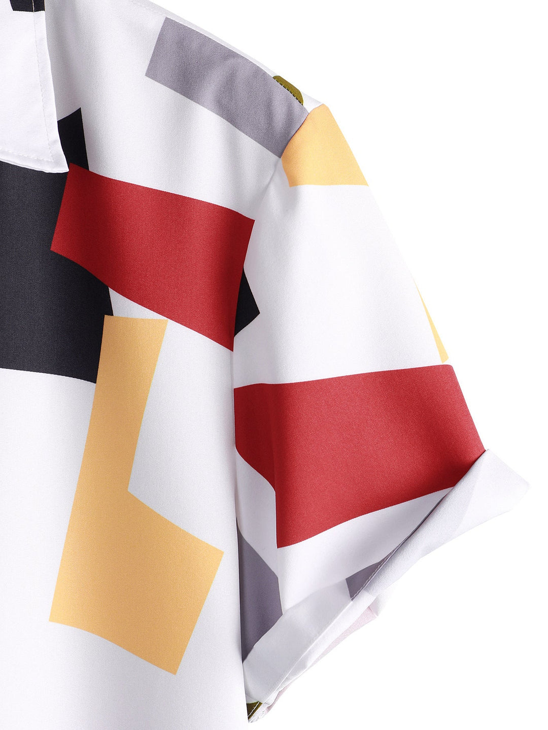 Malakai | Geometric Color Block Print Button Up Shirt