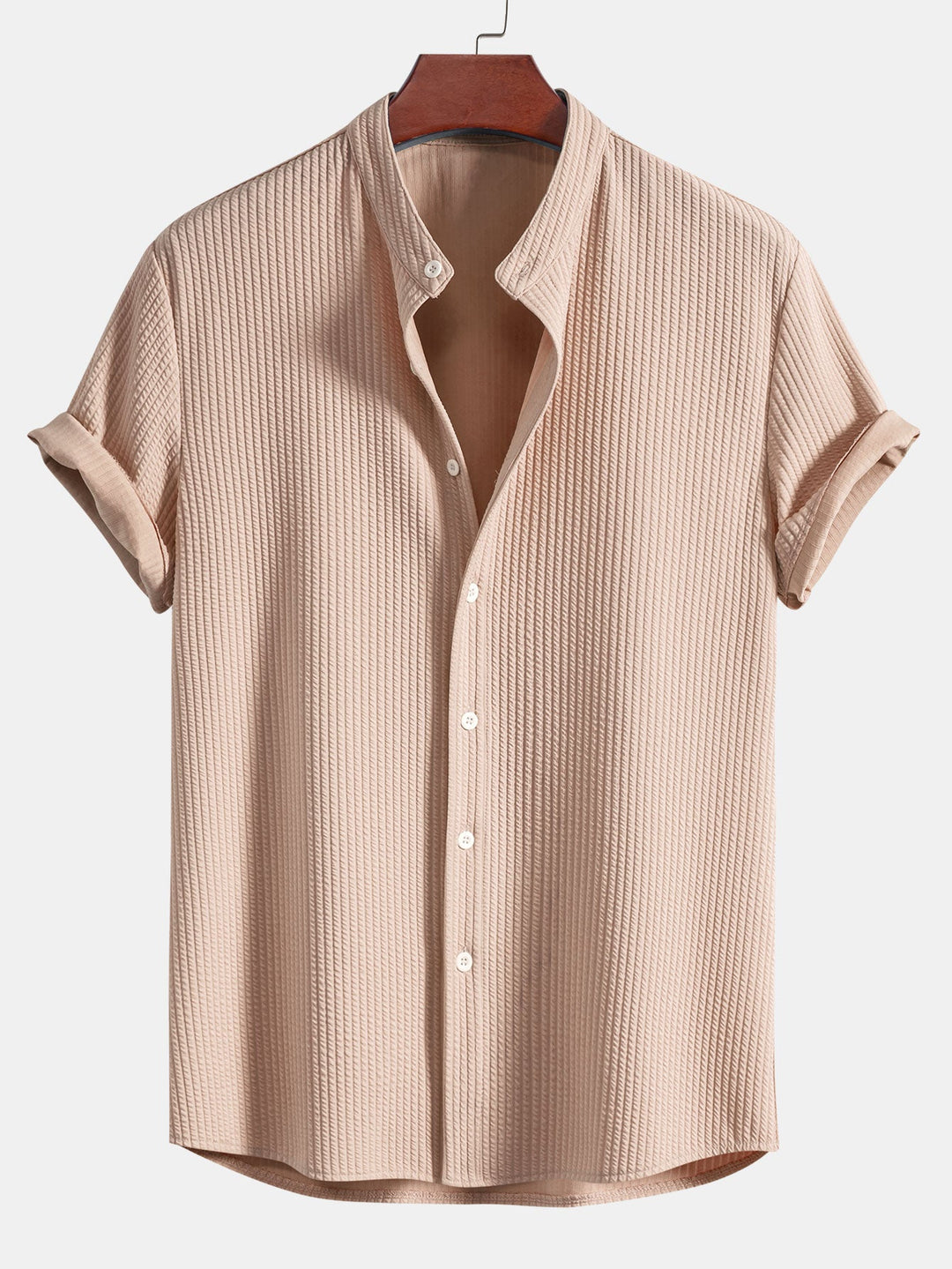 Bodhi | Muscle Fit Ribbed Stand Collar Shirt