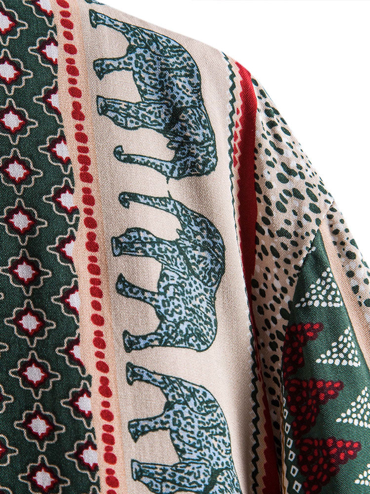 Marlow | Elephant Geometric Print Shirt