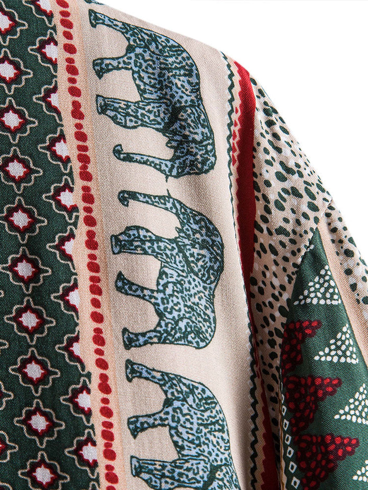 Marlow | Elephant Geometric Print Shirt