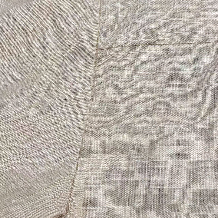 Men's Casual Linen Embroidered Lapel Loose Long Sleeve Shirt 13095416M