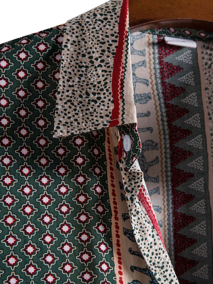 Marlow | Elephant Geometric Print Shirt