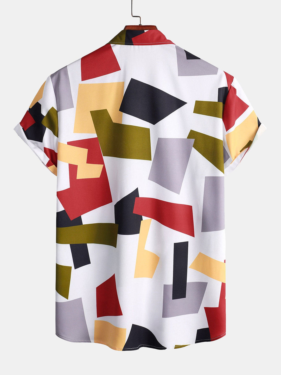 Malakai | Geometric Color Block Print Button Up Shirt