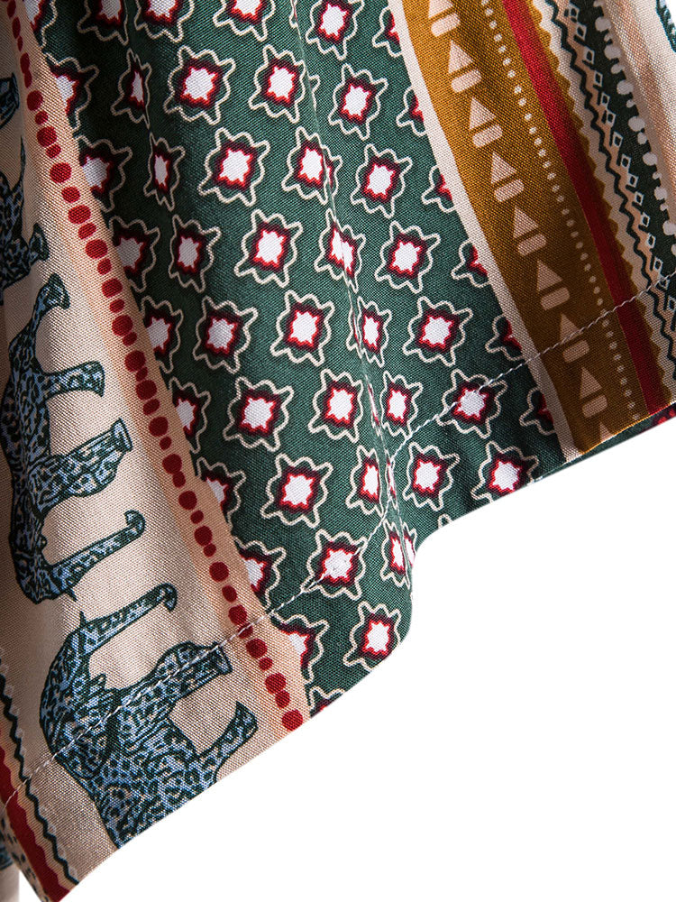 Marlow | Elephant Geometric Print Shirt