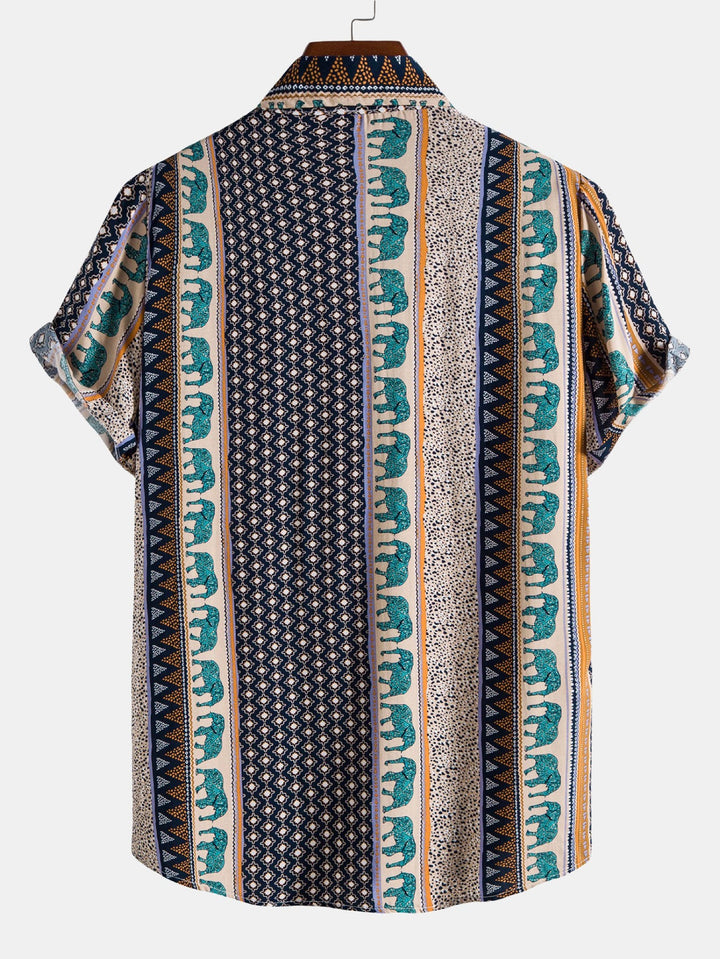 Marlow | Elephant Geometric Print Shirt