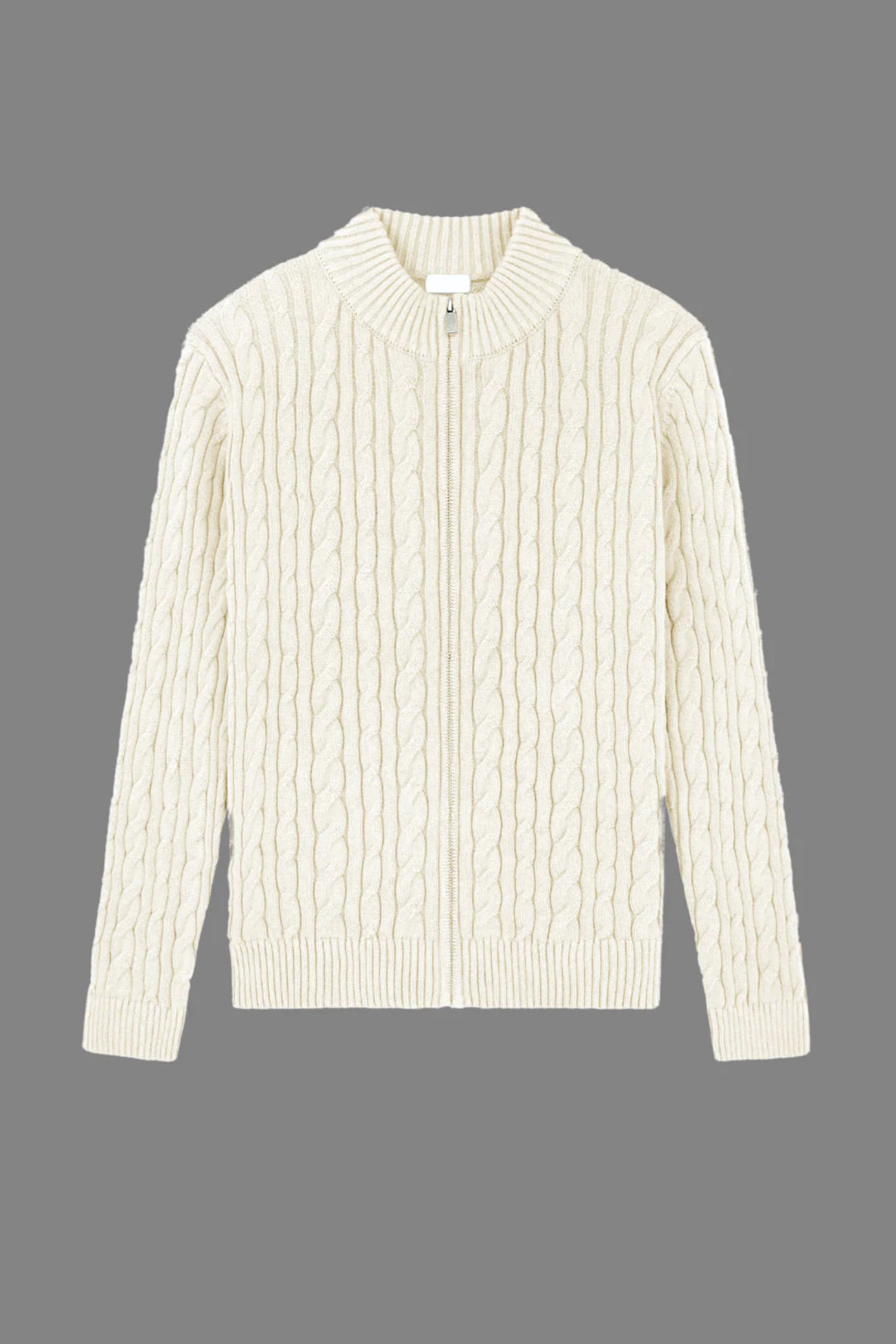Gordon | Cashmere Cable Knit Full-Zip Sweater