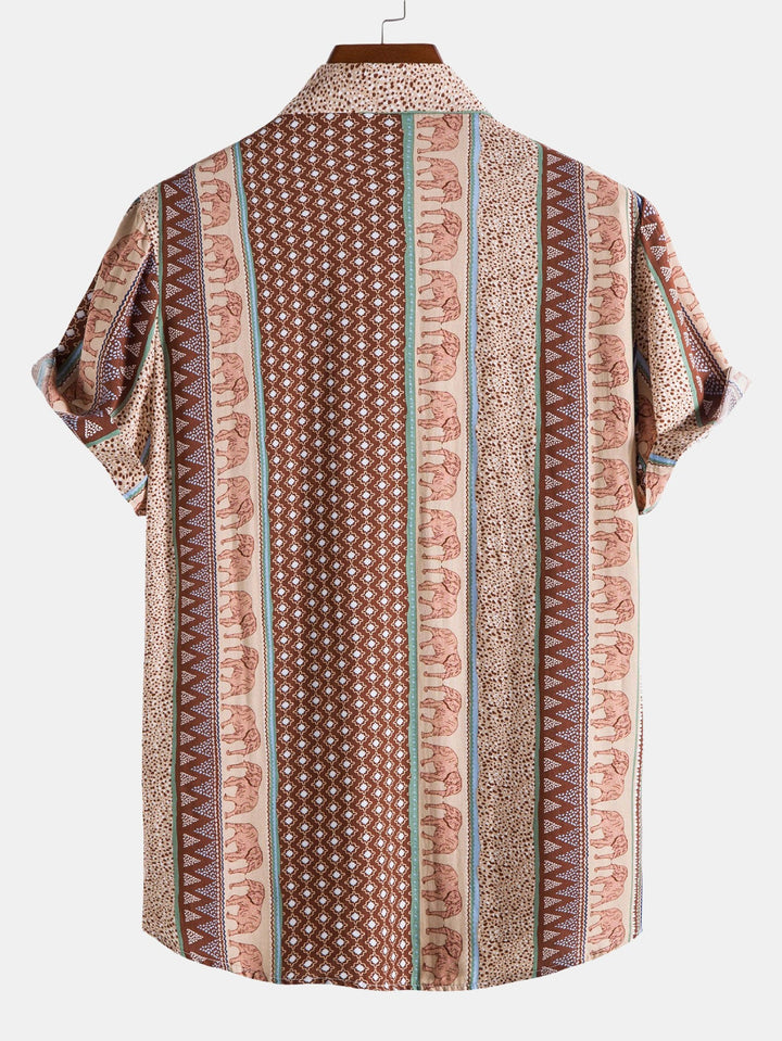 Marlow | Elephant Geometric Print Shirt