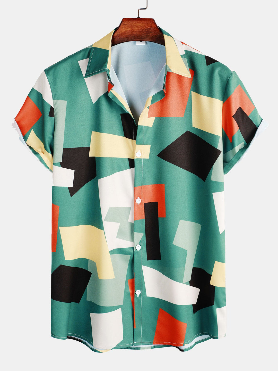 Malakai | Geometric Color Block Print Button Up Shirt