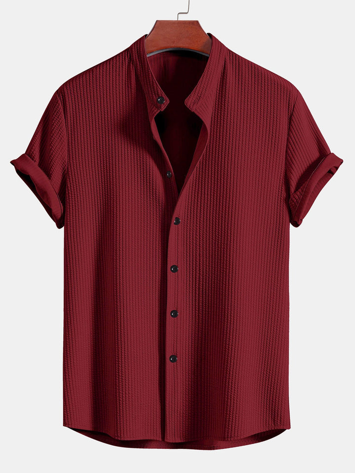 Bodhi | Muscle Fit Ribbed Stand Collar Shirt