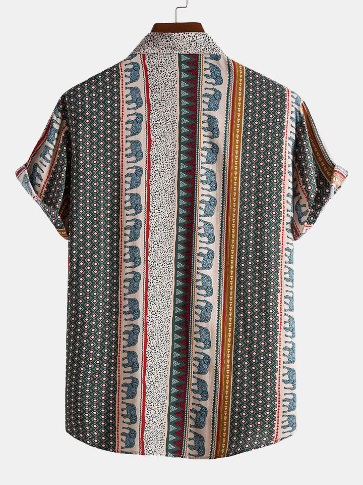 Marlow | Elephant Geometric Print Shirt