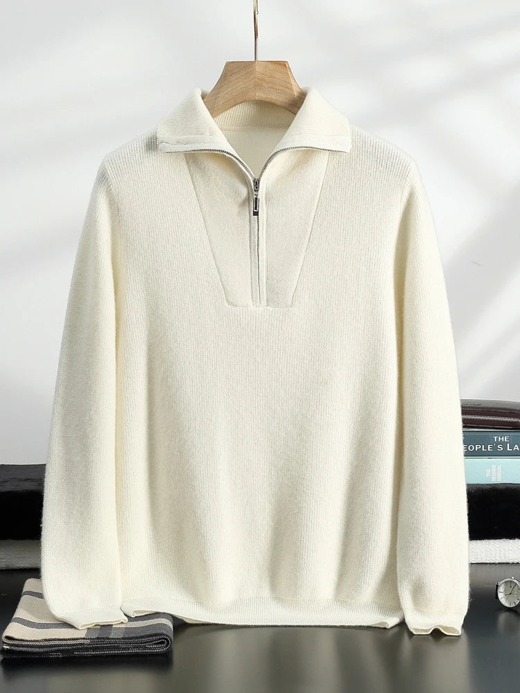 Cuthbert | 100% Cashmere Half-Zip Sweater