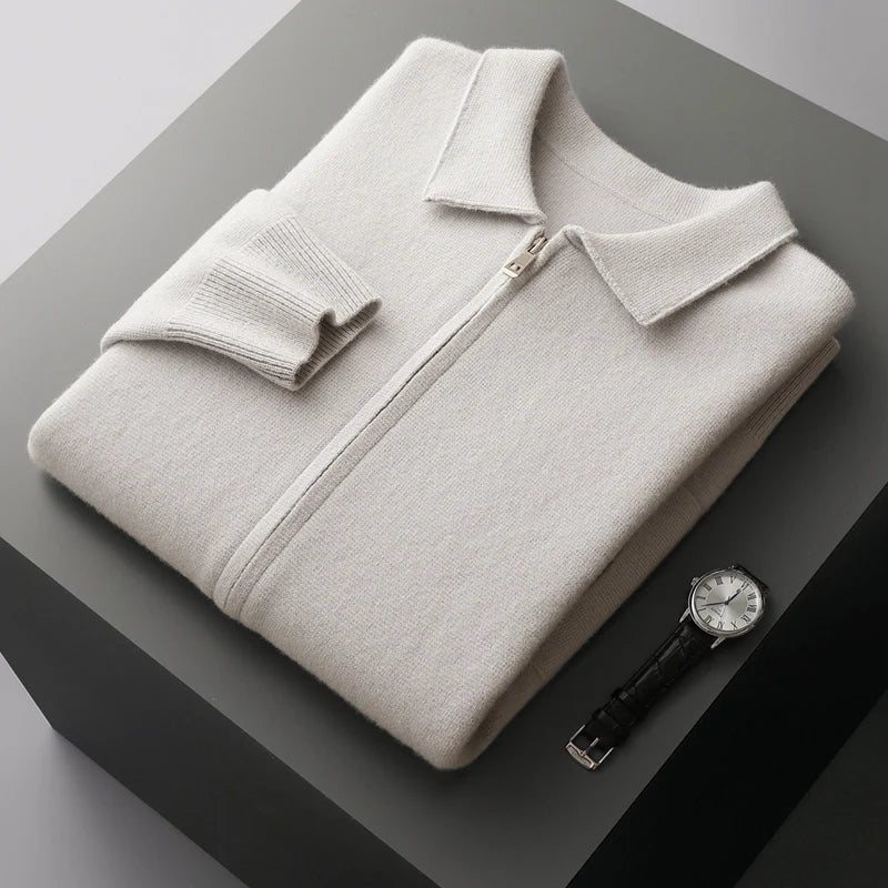 Gary | Men’s Cashmere Knitted Zip-Through Jacket