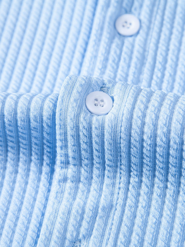 Bodhi | Muscle Fit Ribbed Stand Collar Shirt