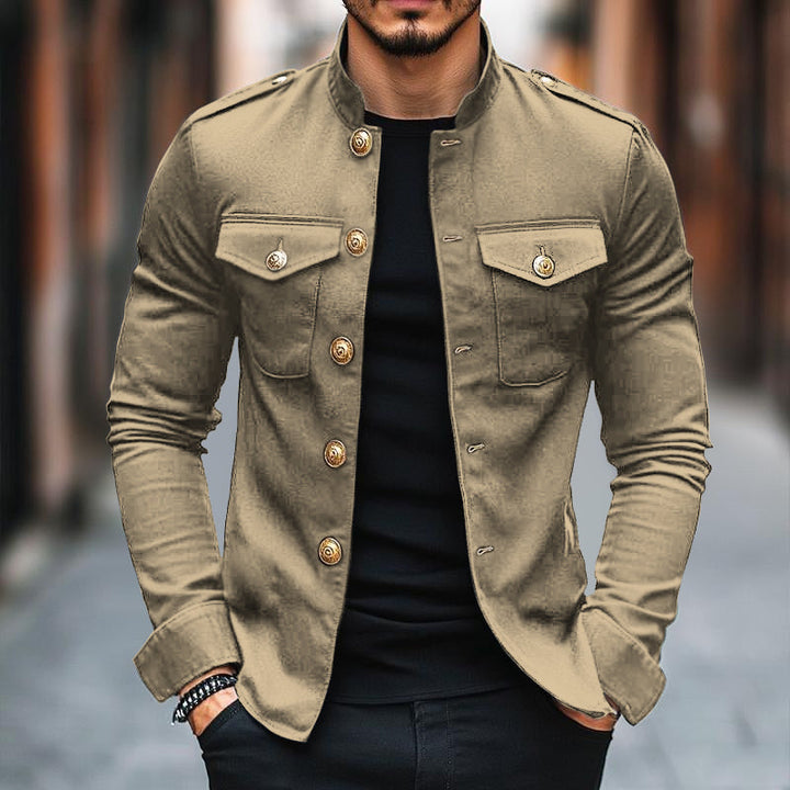 Men's Vintage Casual Solid Lapel Button Jacket 85705875TO